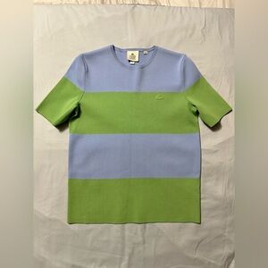 Lacoste Live women's striped knit color block short-sleeve top Size 38